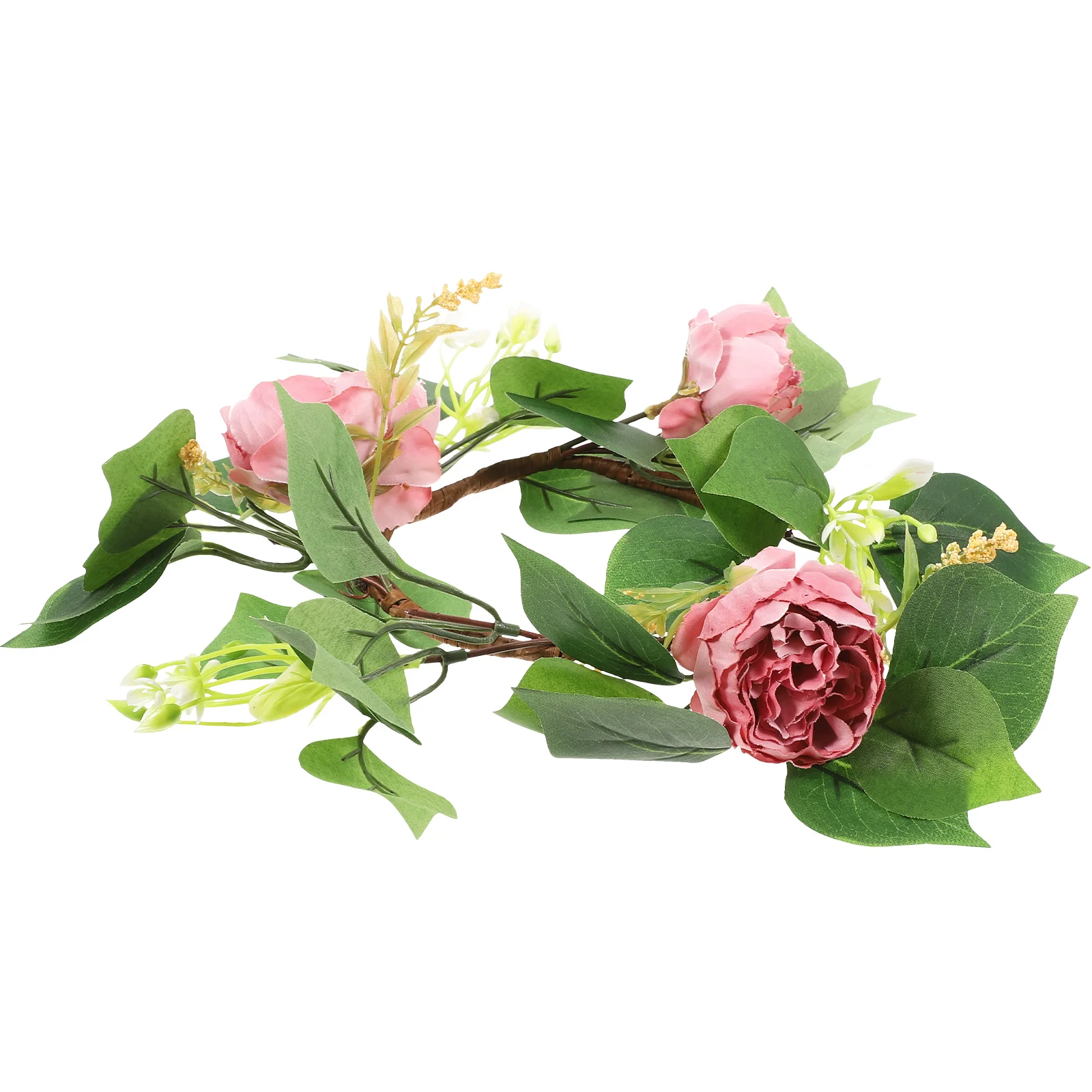 

Artificial Flower Ring Leaf Wreath Wedding Party Decoration Table Centerpiece Wreath For Pillar Candles Party Decor
