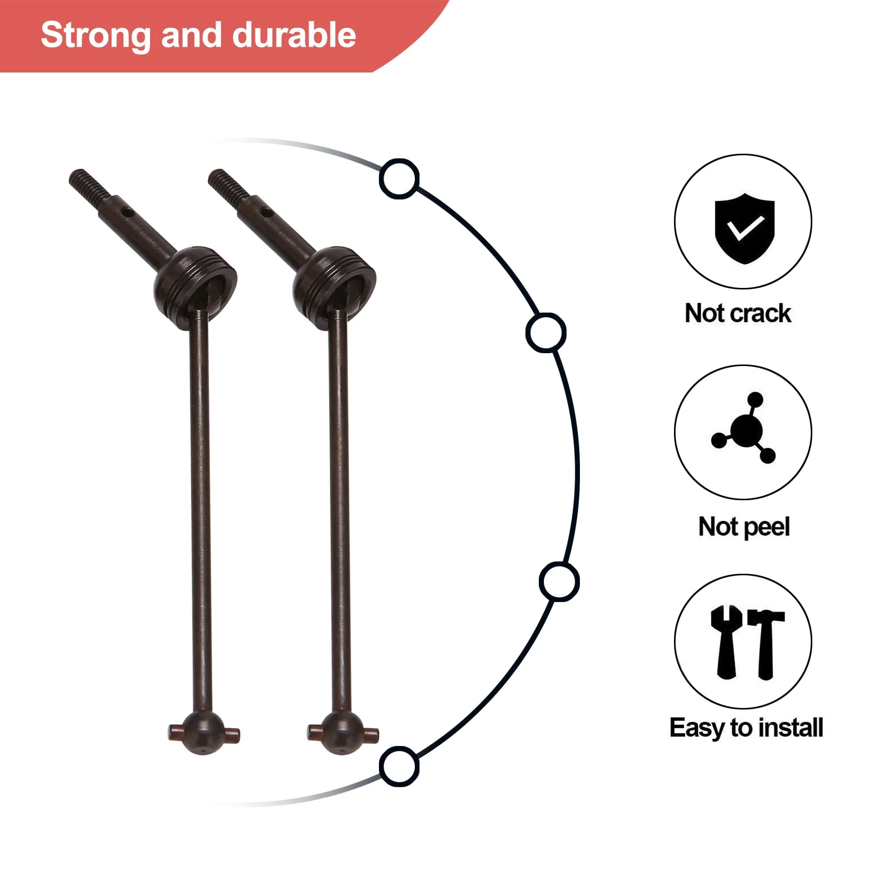 4Pcs Steel Front Rear Universal CVD Drive Shaft for WLtoys 144001 124018 124019 RC Car Upgrade Parts image 5
