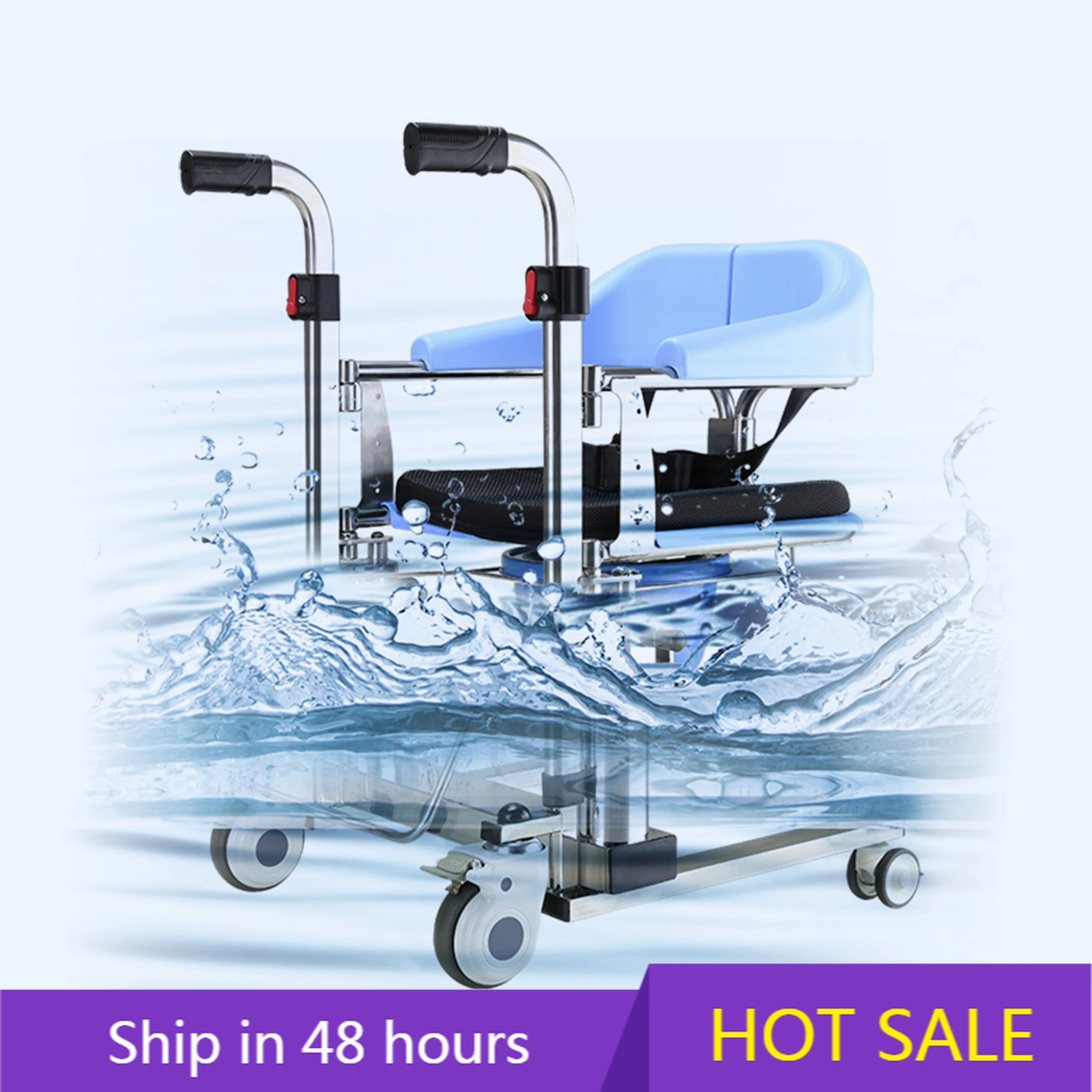 

YTYIN Bathroom Commode Handicap Transfer Nursing Toilet Lift Transport Chair With Wheel For Bedridden Patient Elderly