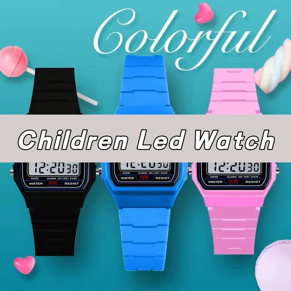 Mode marque de luxe enfants montre Silicone sport LED électronique multifonction enfants montres numériques coloré hommes femmes horloge