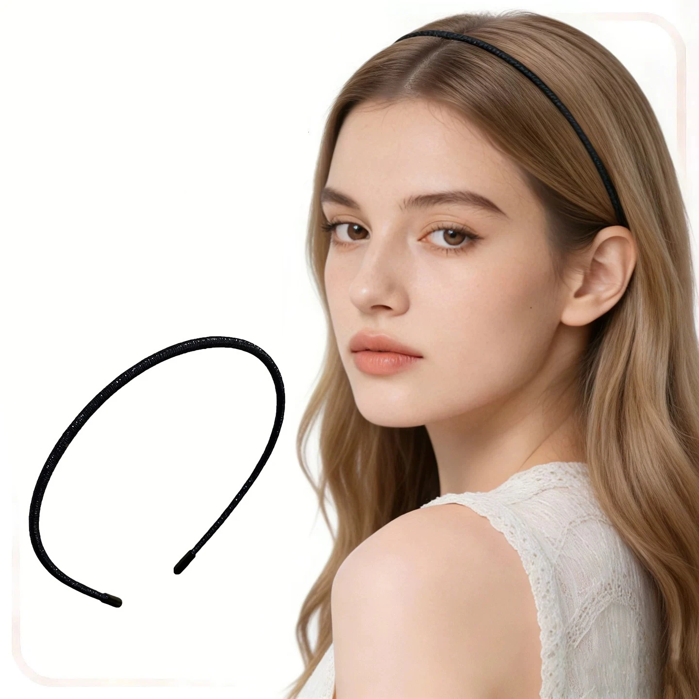 Ultra Thin Invisible Headband No Dent Non-Slip Elastic Hair Hoop Painless Lifting Hairbands for High Ponytail Slim Face Design