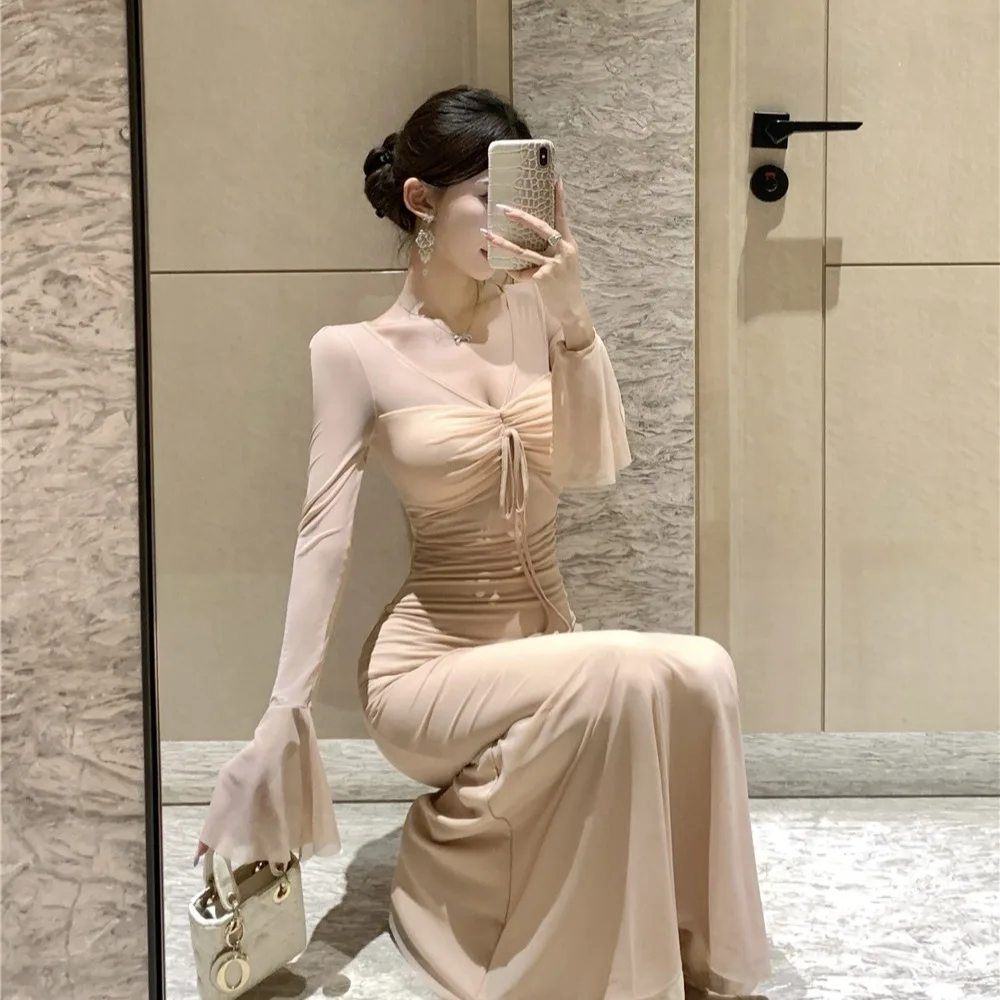 تصميم حسية صغيرة ence مثير V-ne جرس Sve Me التفاف Bodycon Dr الخريف الشتاء جديد Sle العصرية المرأة الدكتور #5