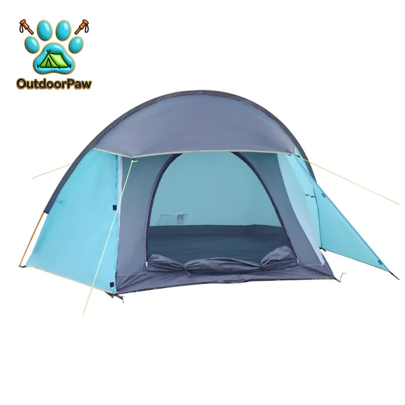 Outdoor camping tent Portable double-layer aluminum pole automatic tent warm and rainstorm-proof, windproof and sun-proof