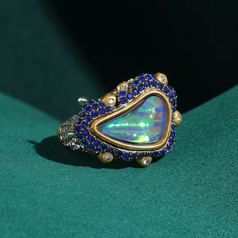 Vintage Opal Ring Natural Ston - Vintage Fashion Trends 2025 评论和价格