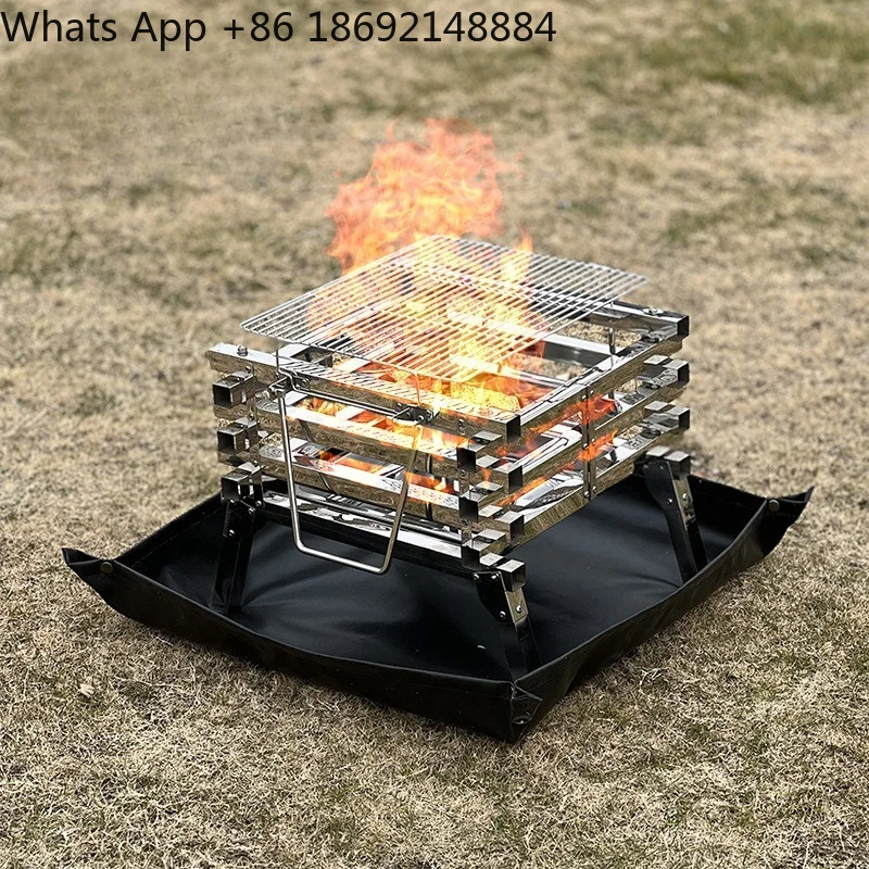 Outdoor camping fire mat, high temperature resistant silicone heat insulation mat, barbecue grill mat, fireproof floor cloth
