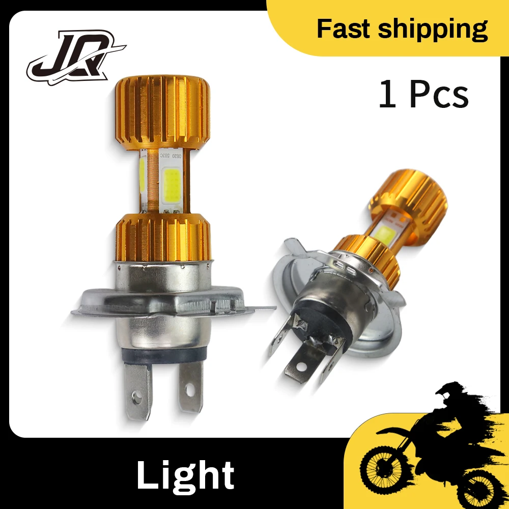 

1Pcs 12V High Power H4 18W Led 3 Cob Motorcycle Headlight Bulb 2000Lm 6000K Hi Lo Beam White Light