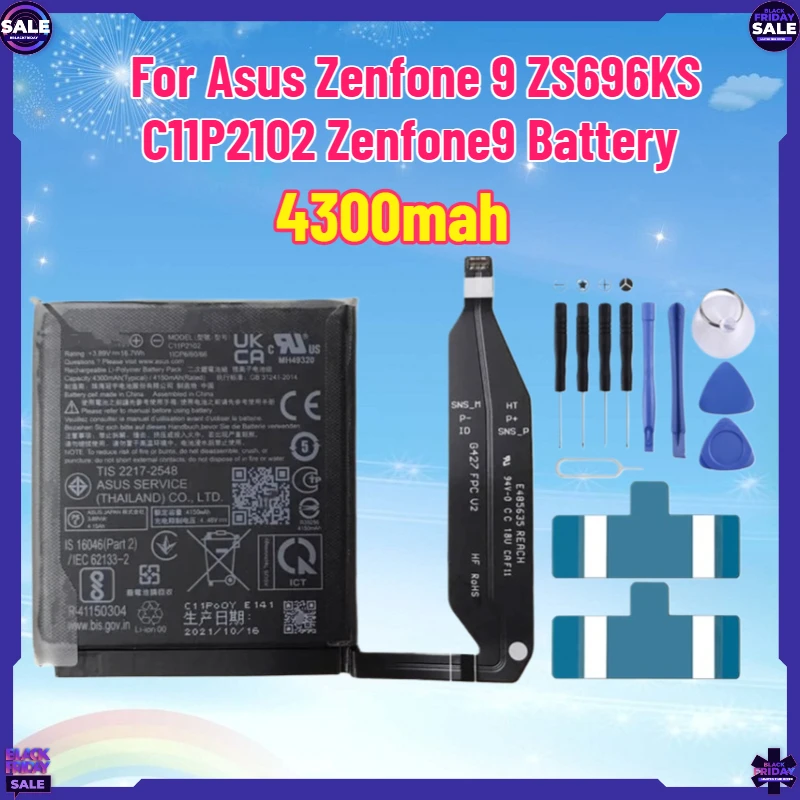 

New 4300mah Battery Replacement for Asus Zenfone 9 ZS696KS C11P2102 Zenfone9 Battery