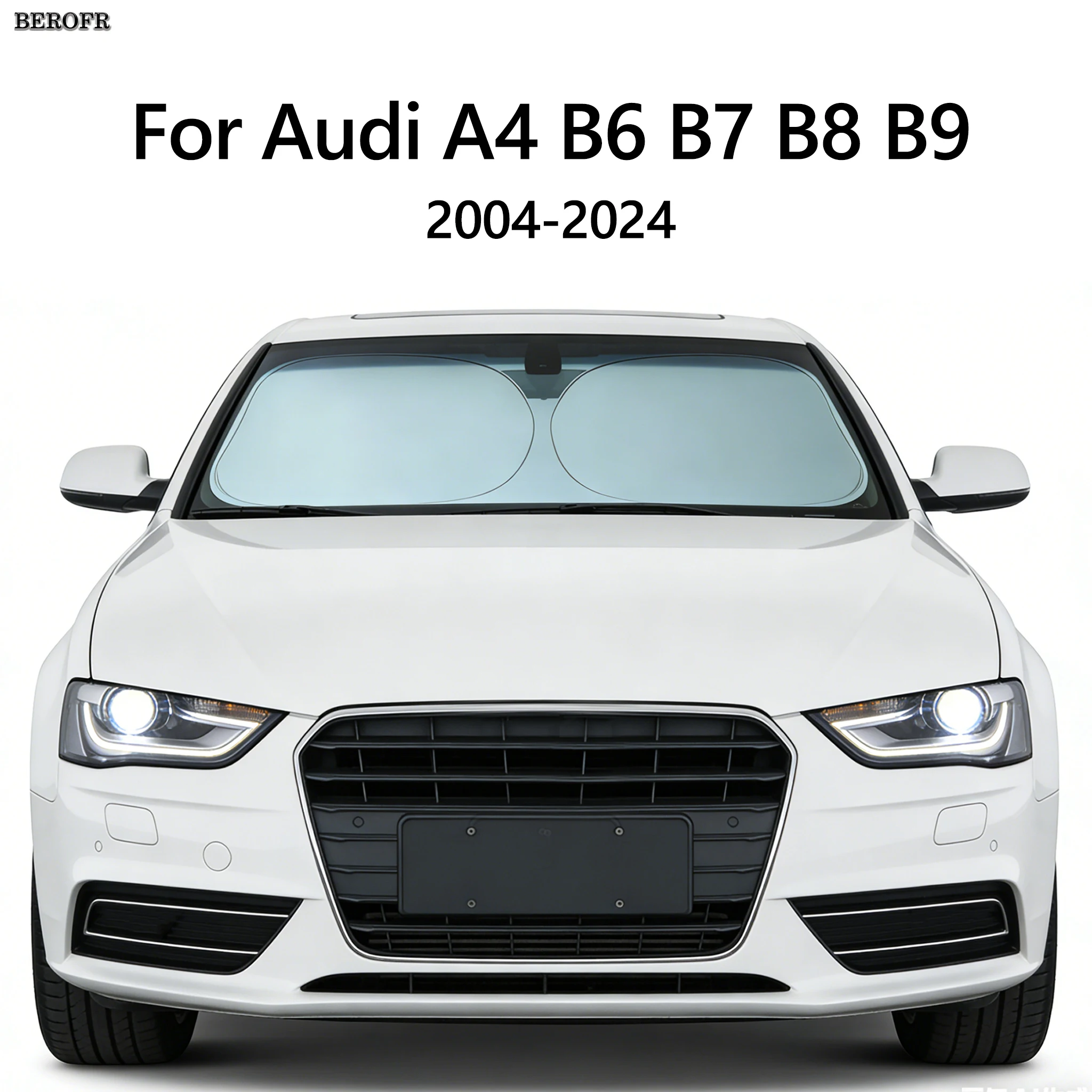 Car Windshield Sunshade Foldable Sun Shade Anti-UV Effective Sun Protection Auto Accessories For Audi A4 B6 B7 B8 B9 2004-2024