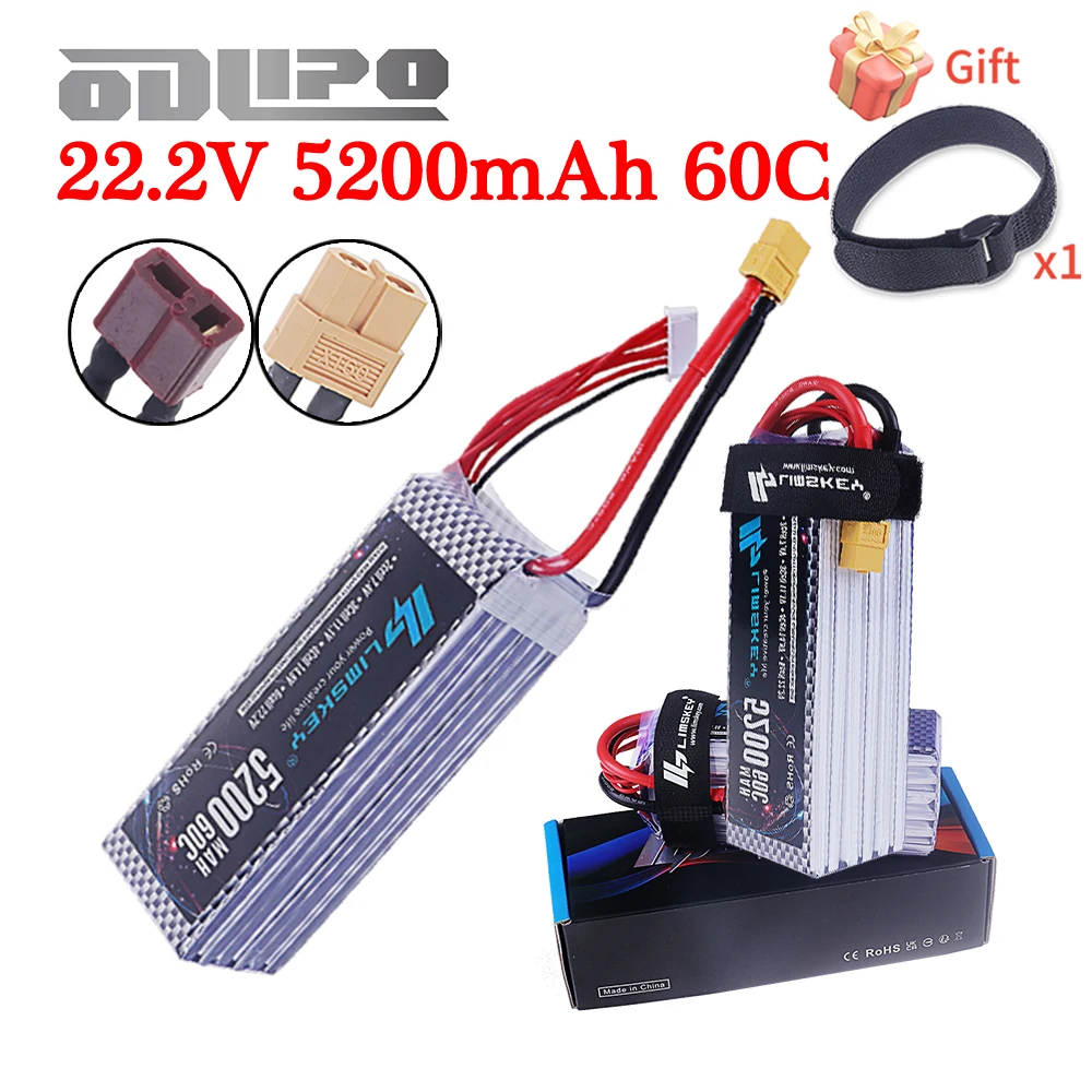 

Аккумулятор 6S Lipo 5200 мАч 22.2В 60C с разъемами XT60 / T-Plug для электрических игрушек, танков, радиоуправляемых машин, грузовиков, поездов, багги, лодок, дронов, запчасти для радиоуправляемых моделей