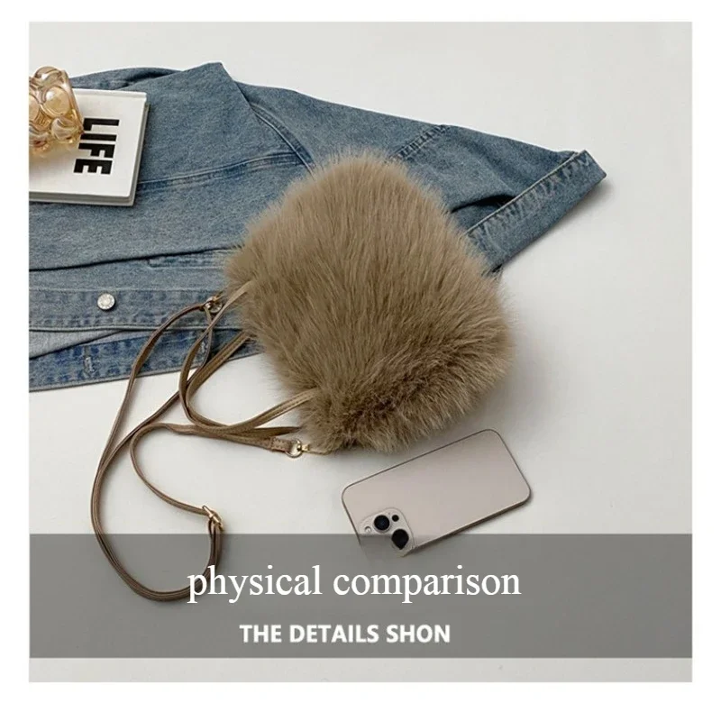 

Женская плюшевая сумка на плечо из искусственного меха с ремешком из искусственной кожи, женские сумки, повседневная квадратная сумка через плечо подмышками, зимняя сумка через плечо