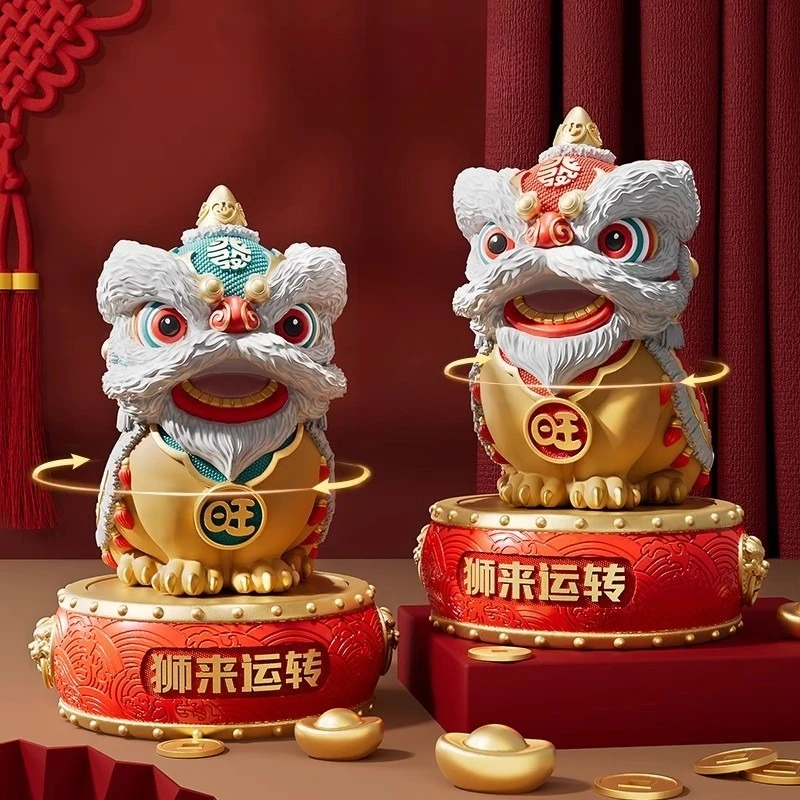 Cultural Creative Lion Dance Ornament, Living Room TV Stand & Wine Cabinet Decor, Office Fortune-bringing Gift