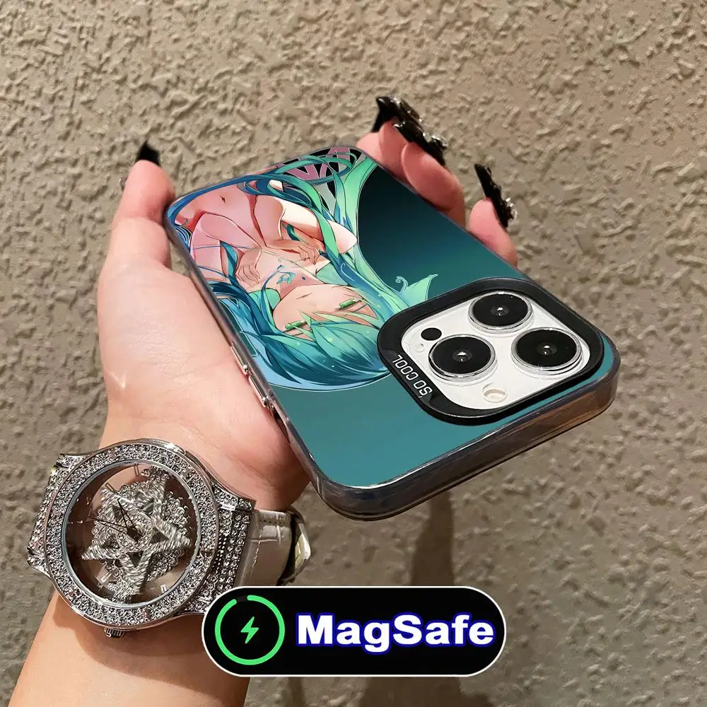 Saya no Uta حافظة هاتف محمول لهاتف آيفون 16 15 14 13 12 11 Pro Max Plus MagSafe غطاء ملون شفاف غطاء فاخر للهواتف المحمولة #2