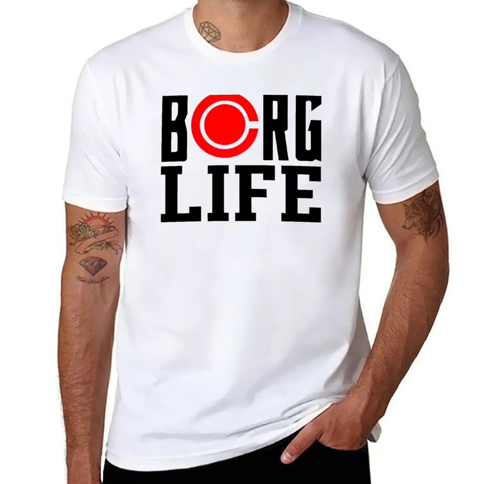 Borg Life T-Shirt Short sleeve tee boys whites anime clothes Short sleeve tee men