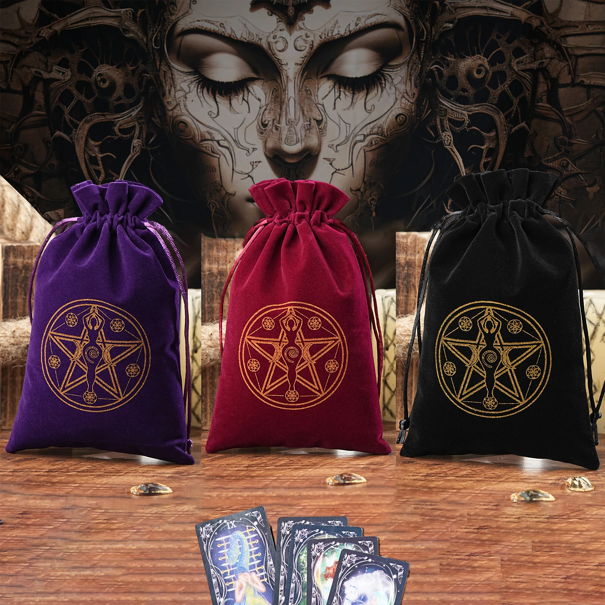 

Бархатная сумка для хранения карт и мелочей, 14 х22 см