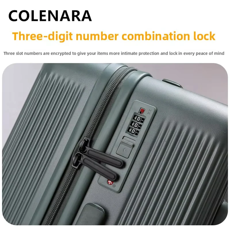 COLENARA Rolling Luggage ABS+PC Boarding Case Women's Trolley Case Trolley Style Travel Bag 20