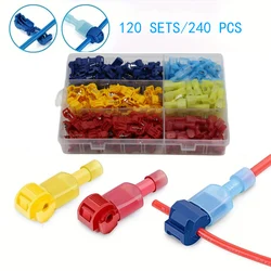 Scotch Lock Wire Quick Connector T Type Terminal Crimping Non Destructive No Breaking Line 200Pcs (100Sets)