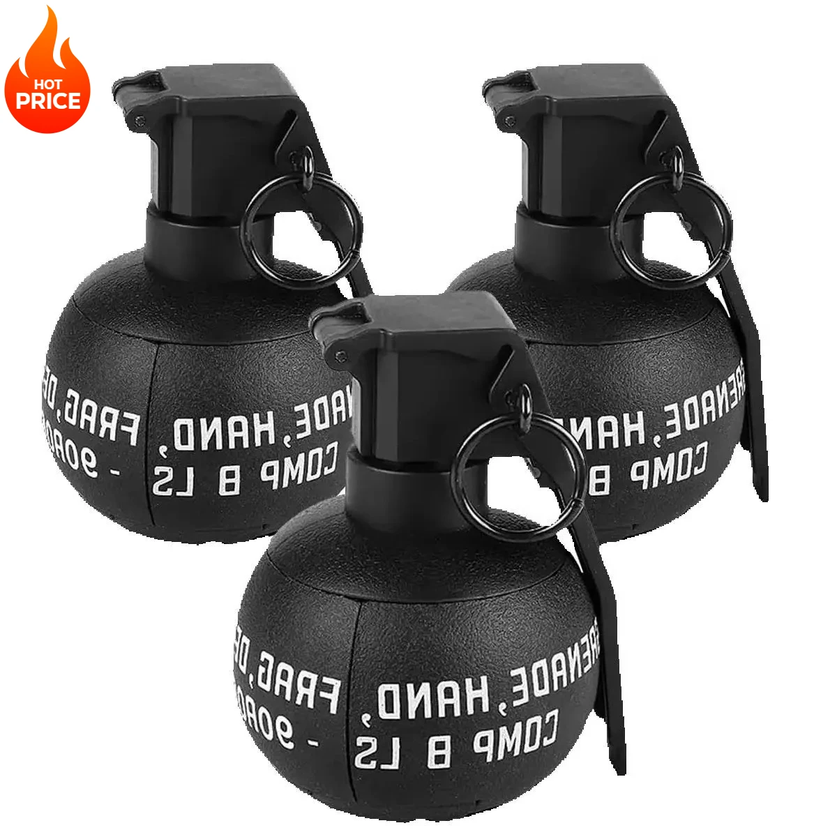 M67 قنبلة يدوية انفجار قنبلة يدوية لعبة الدخان 1/3 قطعة ، نموذج قنبلة يدوية من النايلون ، لتصوير كرات الطلاء الادسنس. رقم واحد #2