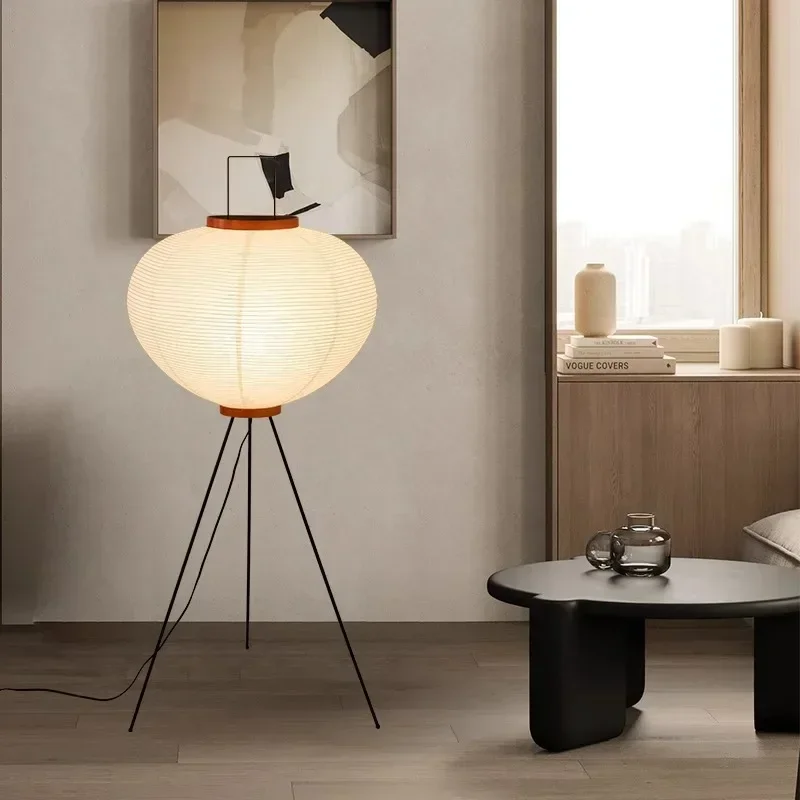 Japanese Wabi Sabi Style Desk Lamp Study Bedroom   Living Room  Dormitory Rice Paper Decoration Floor Lamp view 3