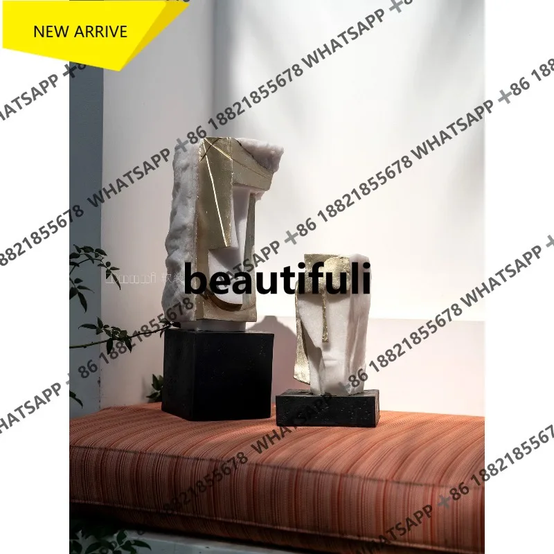 Q178 Wabi-sabi style portrait sculpture ornaments TV cabinet living room art soft decoration hotel