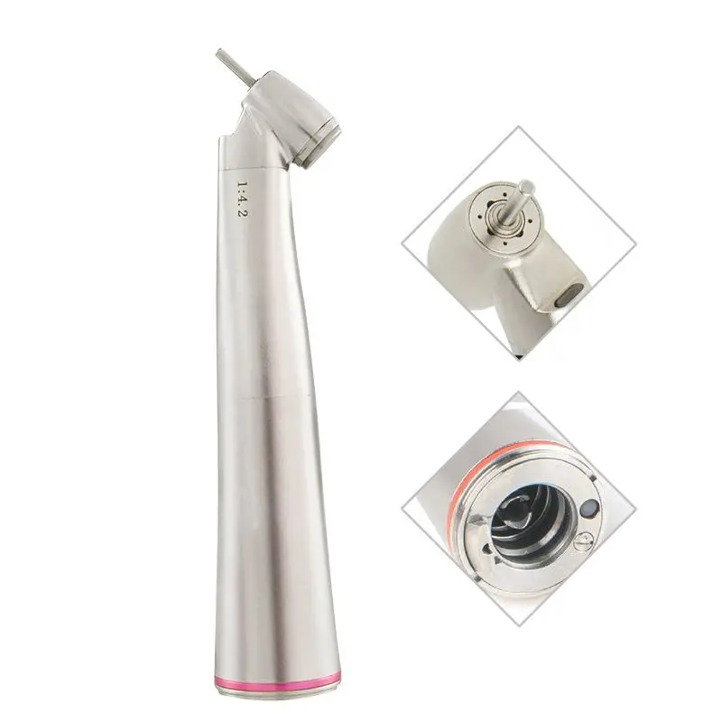 Dental 1:4.2 Contra Angle Increasing Low Speed Turbina Handpiece Dental 45 Degree 4 Water Spray Fiber Optic Increasing Handpiece