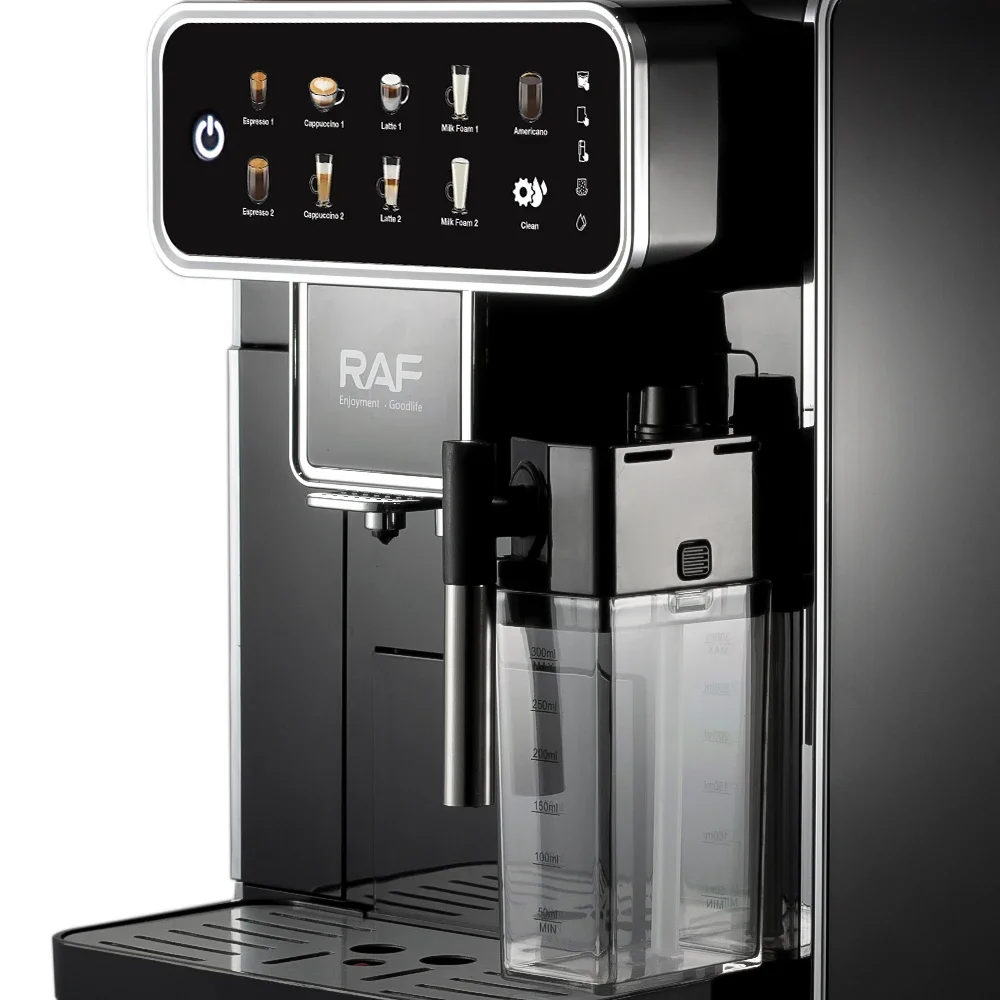 RAF-cafeteiras inteligentes automáticas completas, máquina de café expresso, cappuccino latte, tanque de leite, novo, comercial