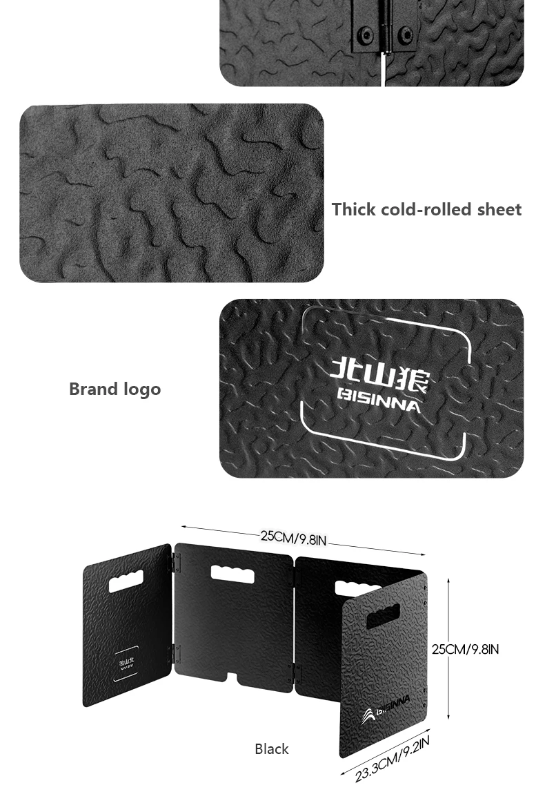 BISINNA 4-Platten-Gasherd-Windschutzscheibe, ultraleichter, zusammenklappbarer Windschutz für tragbare Camping-Kochwerkzeuge im Freien – Detail 10