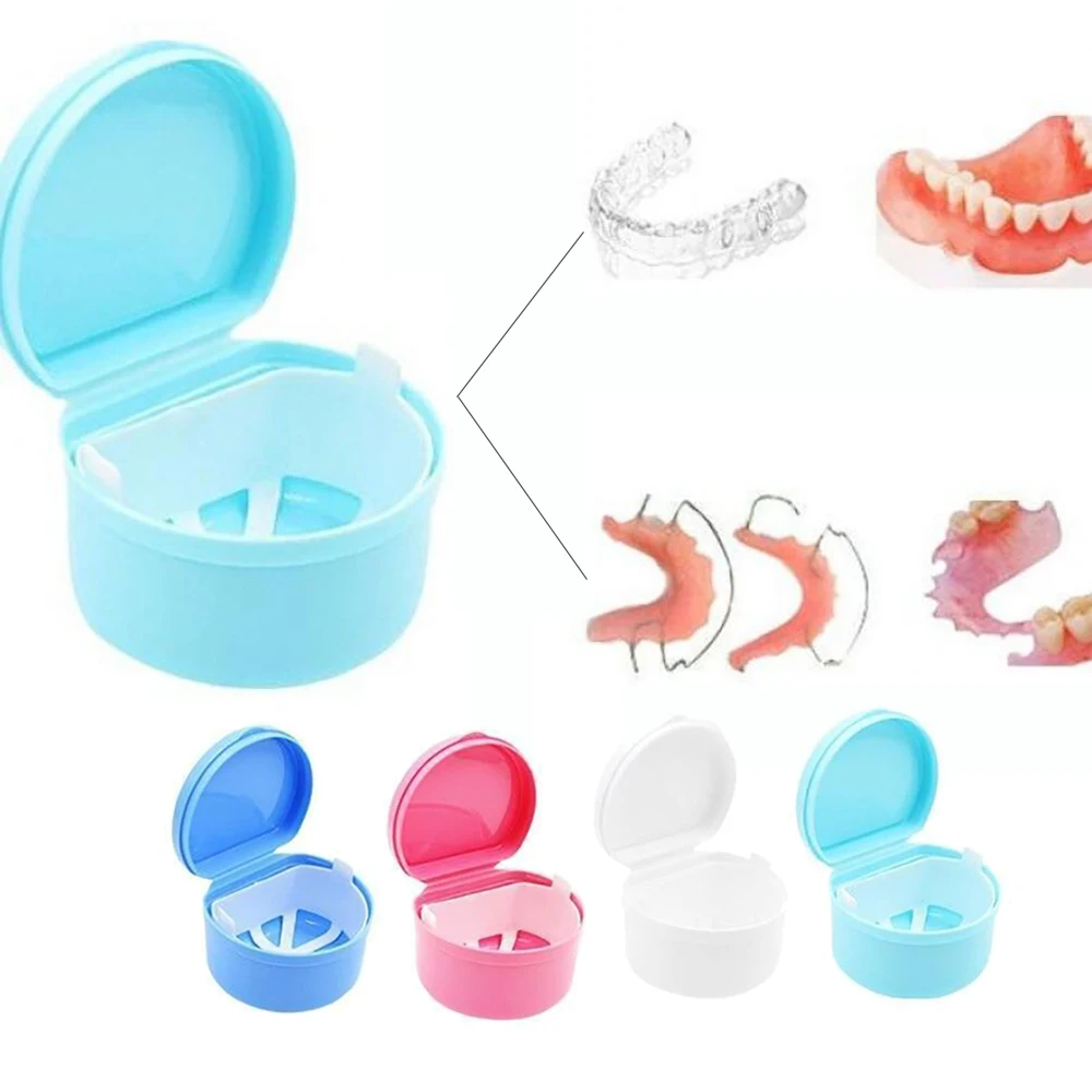 

Denture Bath Box Cleaning Teeth Case Dental False Teeth Storage Box With Hanging Net Container Container Denture Boxs Container