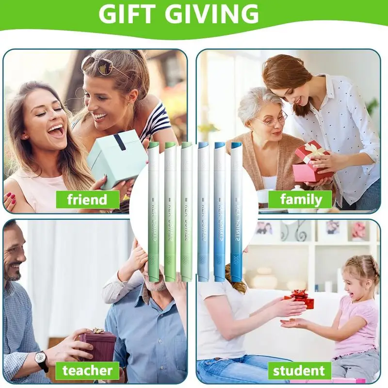 Набор двухсторонних маркеров-хайлайтеров, маркеры с двумя наконечниками, 6 шт., мягкие цветные маркеры-хайлайтеры с двумя наконечниками для детей, студентов и художников