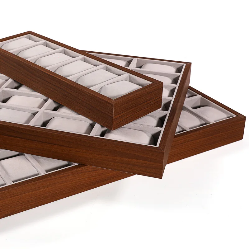 Walnut Wood Watch Display Tray – Multi-Function Watch Box & Jewelry Organizer