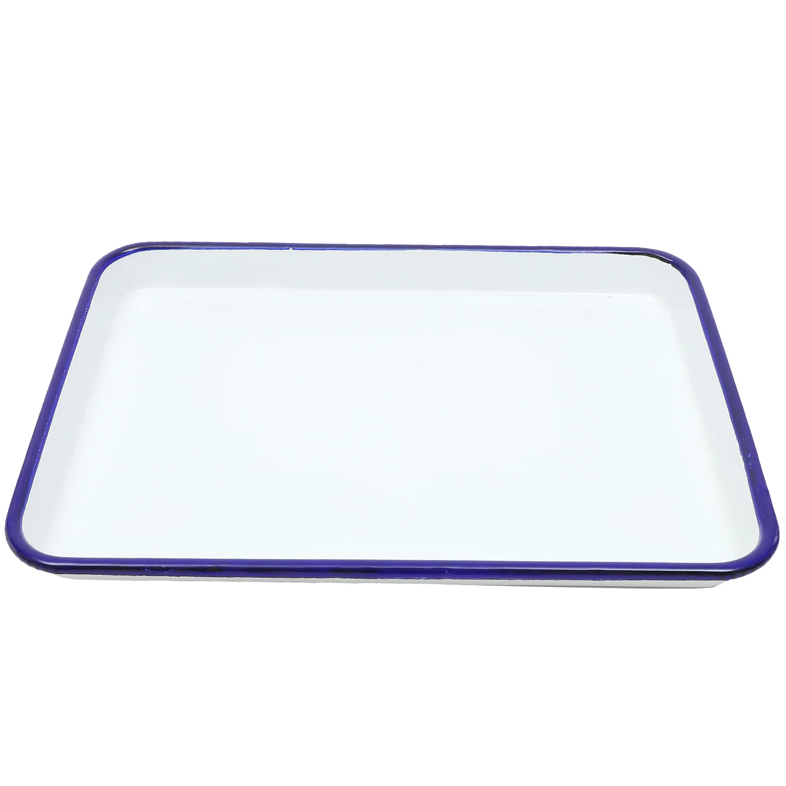 

Roasting Pan Enamel Baking Non-stick Tray Pie Pans Bake Square Plate Enamelware Multi-functional White