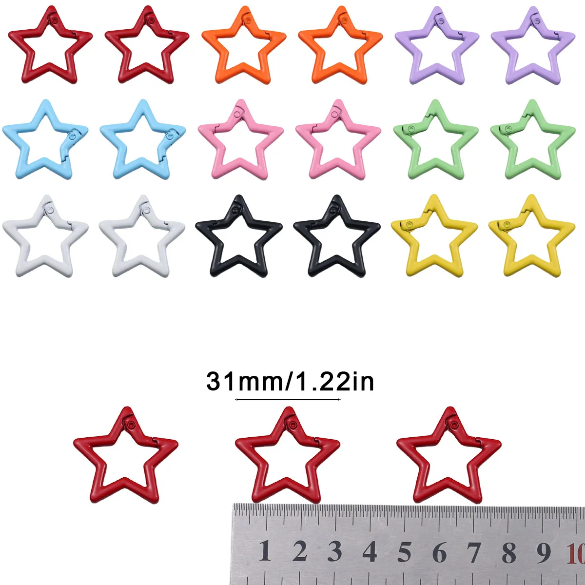 Assorted-Color Zinc Alloy Flat Five-Pointed Star Handmade DIY Jewelry Making Kit Bags Keychains Bracelets Necklaces Accessories