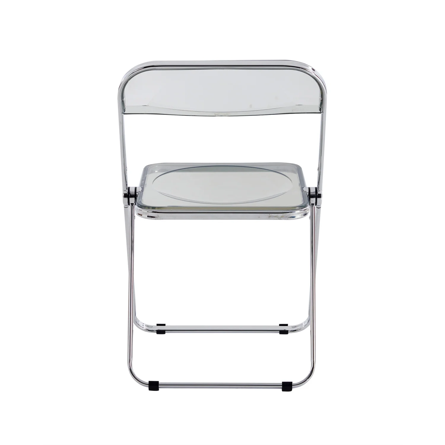 Gray Clear Transparent Folding Chair Chair Pc Plastic Living Room Seat