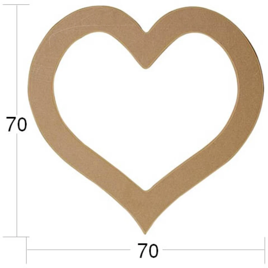 AY163 Heart Mirror Frame, Raw Wood Mdf Frame