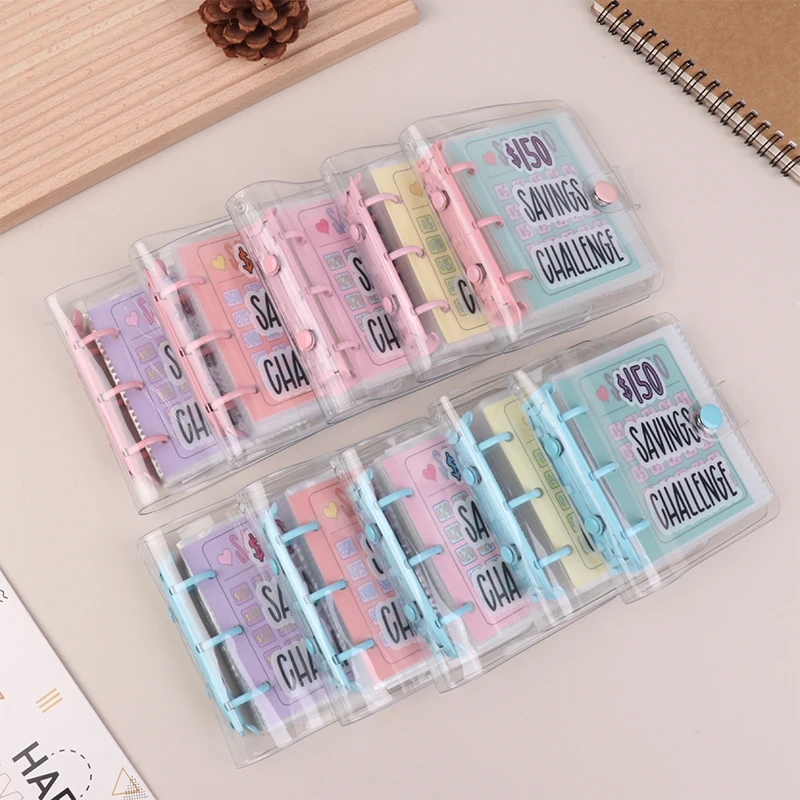 Mini Savings Challenge Binder 150-5000USD Savings Challenges Book Cash Budget Storage Notebook Envelope Savings Challenge