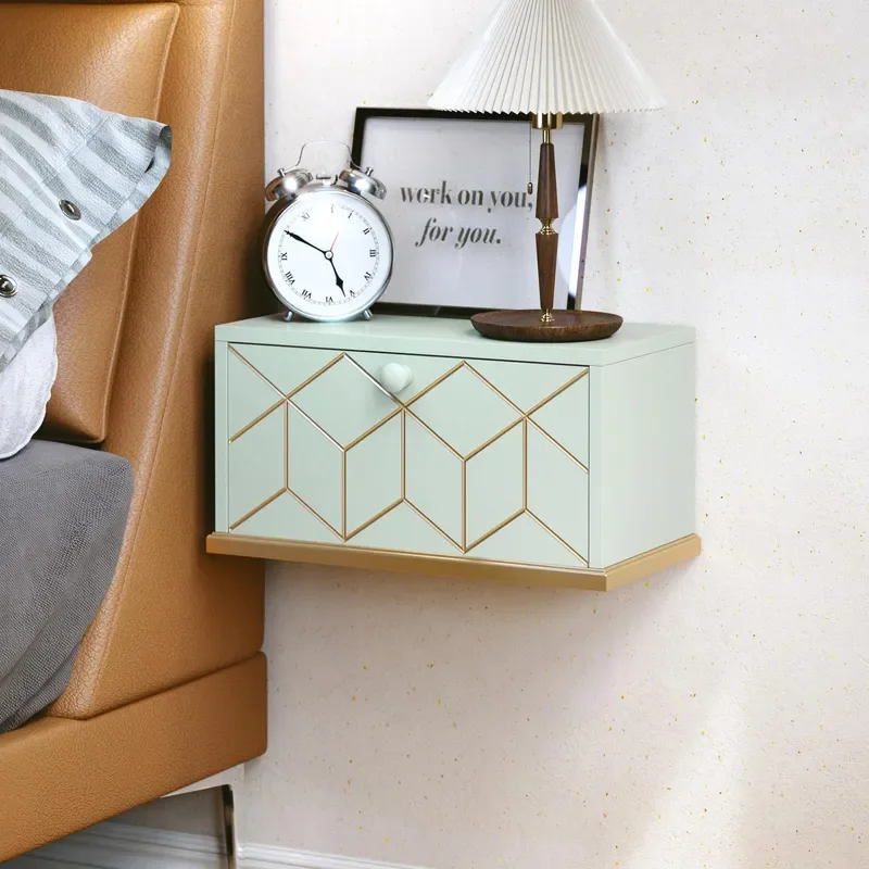 Factory Wholesale Modern Wall Mounted Suspended Bedside Table with Flip Door Nightstand Storage Cabinet for Bedroom Furniture