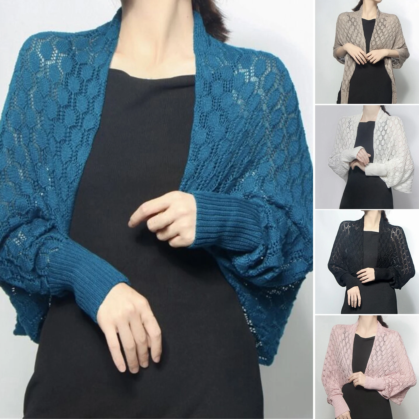 

Sun Protection Knit Cardigan Women's Thin Coat Ice Silk Outerwear Cover-up Shawl Air Conditioning Shirt Summer