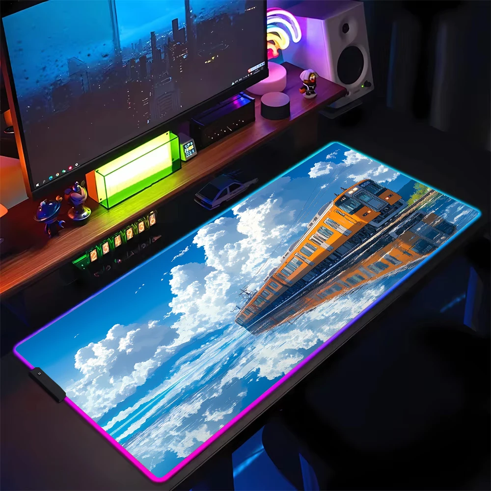 RGB large luxury game mouse pad Multi-model computer keyboard rubber non-slip desk mat suitable for gaming office writing