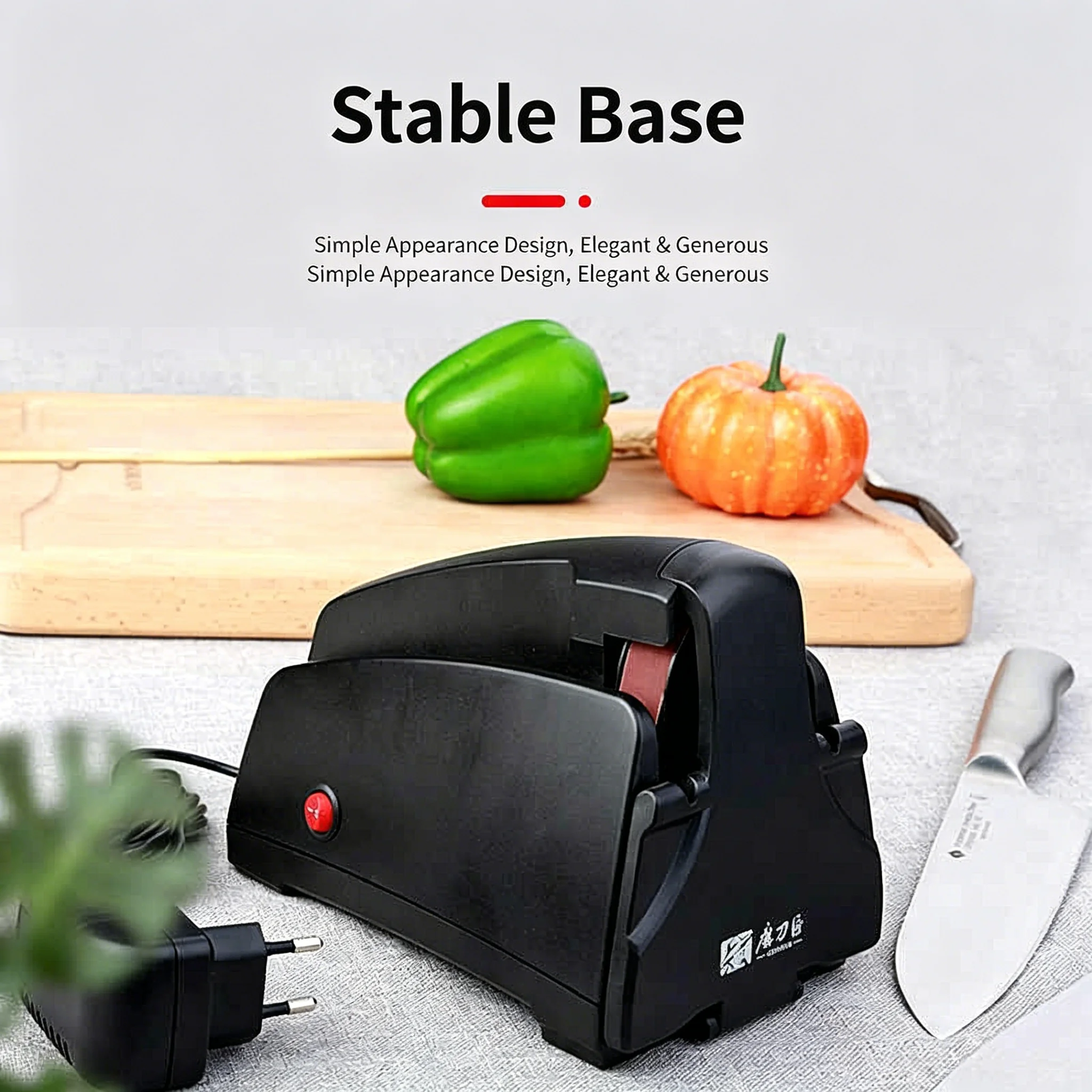 Knife Sharpener Electric, 4-Stage Professional Sharpener with 120-1000# Grit Sanding Belt, Fast & Precise for Kitchen Chef Tools
