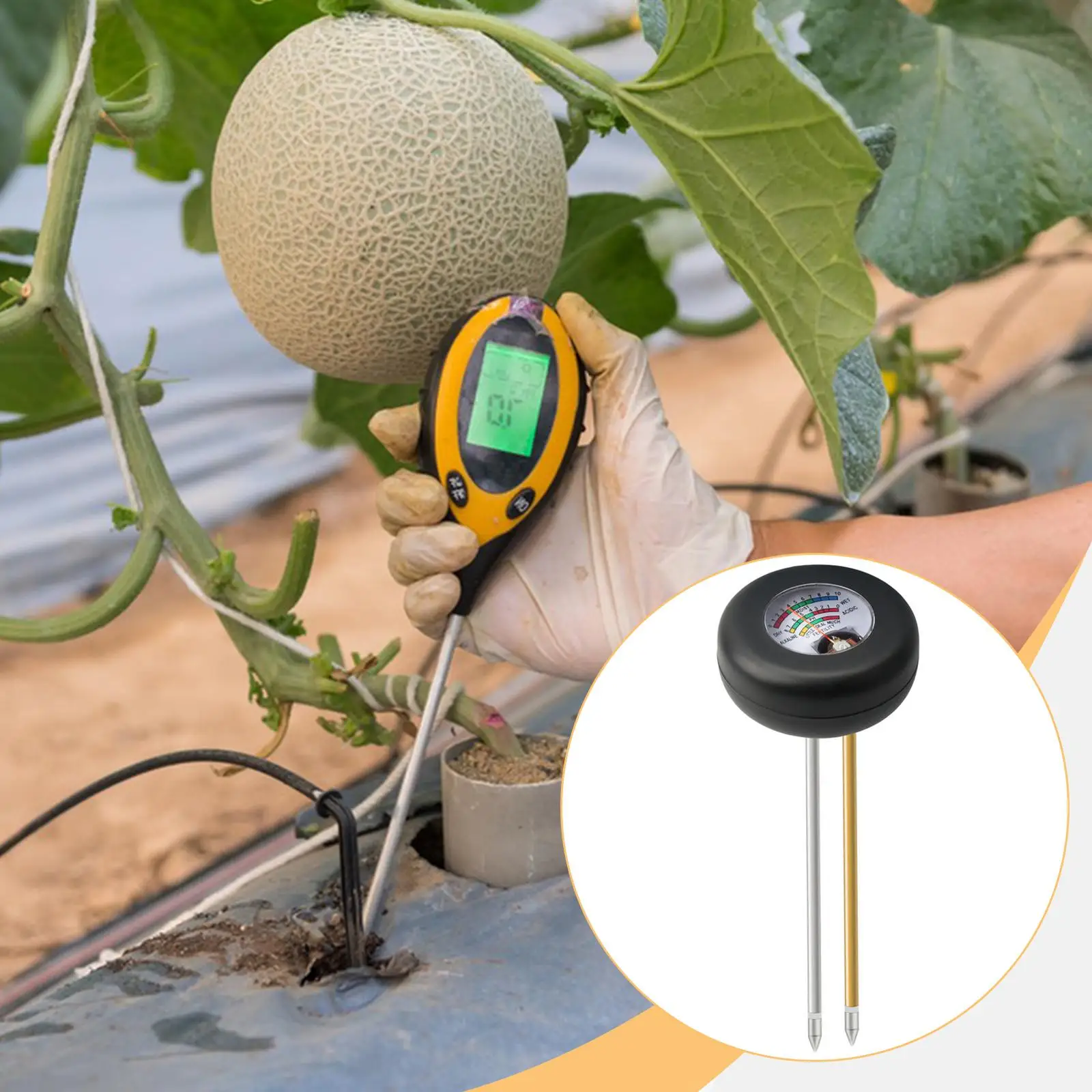مقياس درجة الحموضة للتربة مستشعر رطوبة التربة كشف دقيق للإضاءة مقياس رطوبة الماء 3 في 1 لحديقة المزرعة