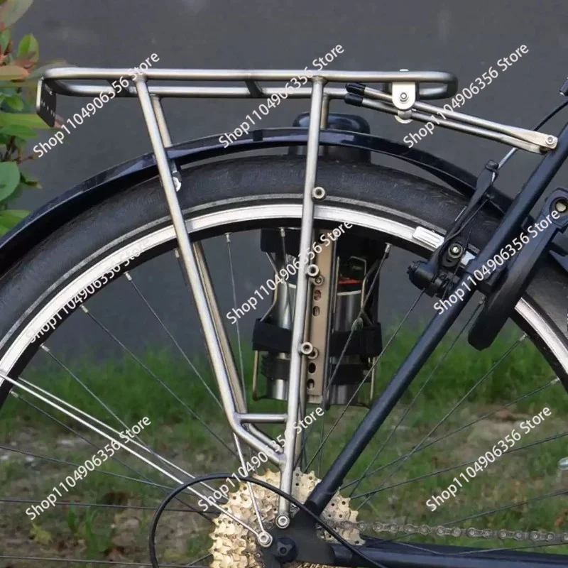 Retro 304 Stainless Steel Rear Rack for Touring Bicycle, Expandable Bike Rear Cargo Carrier