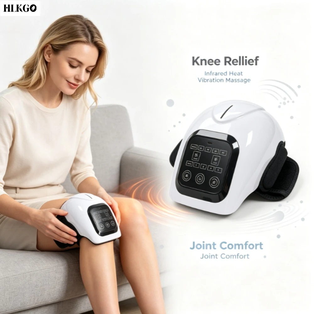 3 in 1 Electric Knee Massager Portable Vibration Hot Compress Airbag Massage Machine Rechargeable High Frequency Knee Massager