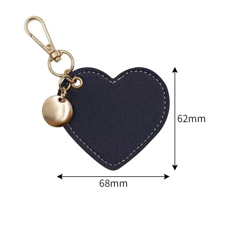 Customized LOGO Keychain Blank Leather Heart Laser Engrave Car Keyring Heart-shaped Personalized Key Chains Valentine's Day Gift