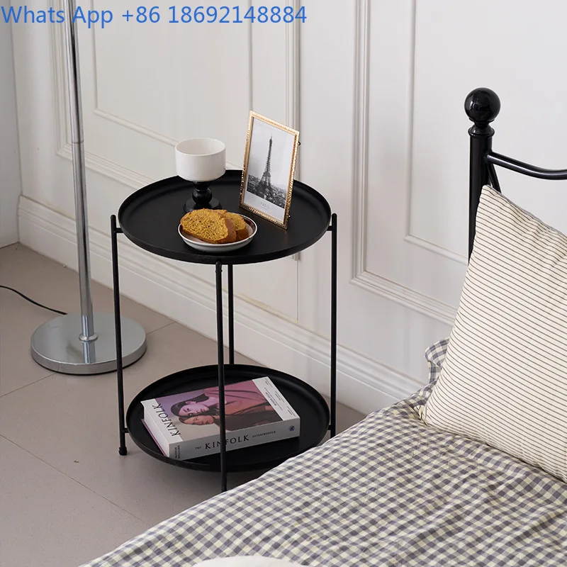 

Scandinavian Style Coffee Table Metal Sofa Side Table Durable Plastic Corner Table Modern Minimalist Living Room Bedroom Round