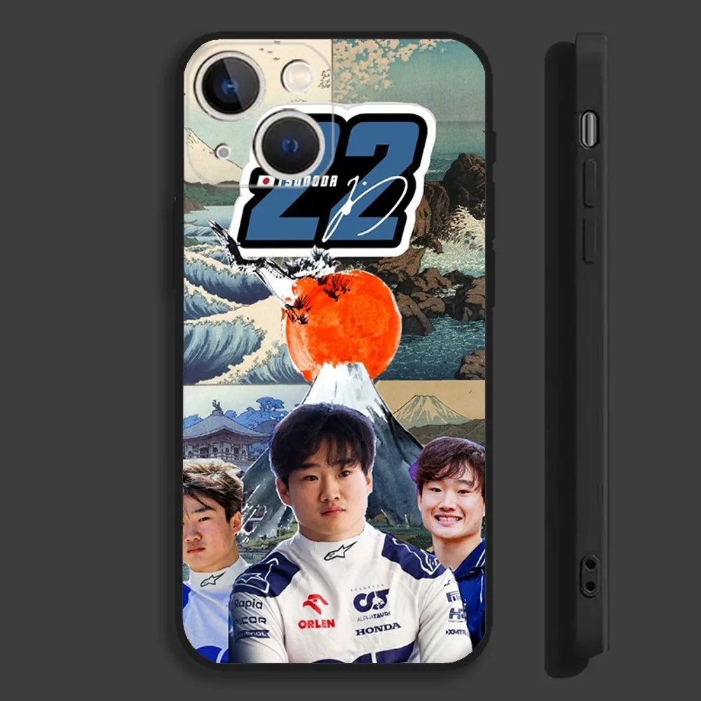 Japan F1 22 Y-Yuki T-Tsunoda Phone Case For iPhone 16,15,14,13,12,11,Pro,Max,Plus,Mini,X,XS,XR,8,7,6,S,Plus,SE Soft Black Case