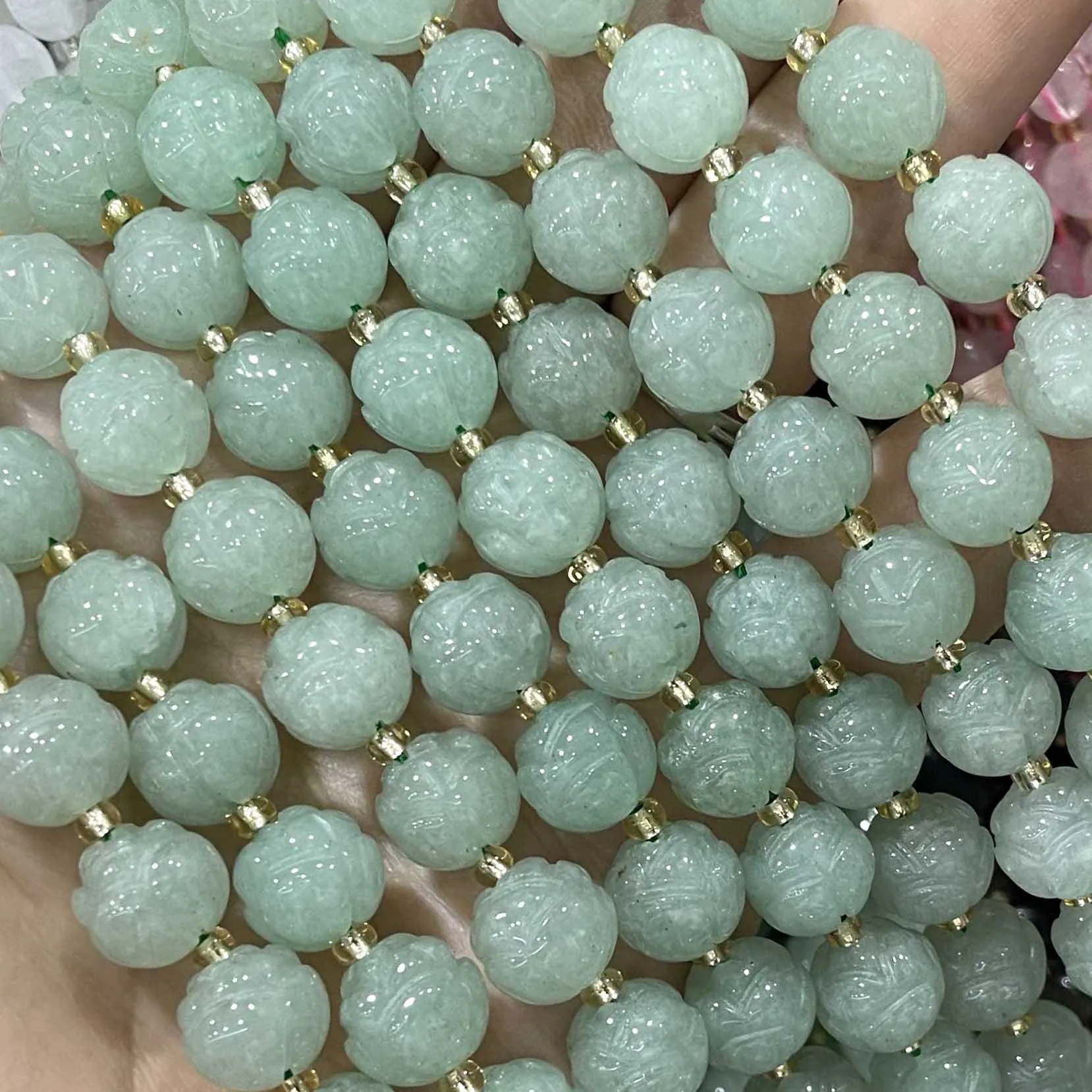 Naturstein-Lotusblumen-Quarz-Achat-Jaspis-Abstandsperlen für die Schmuckherstellung, DIY-Armband, Halskette, Ohrring-Zubehör – Detail 10