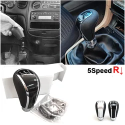5Speed Universal R PU Leather Gear Shift Knob Manual Car Gear Stick Head Shift Replacement Knob Modified Shift Head