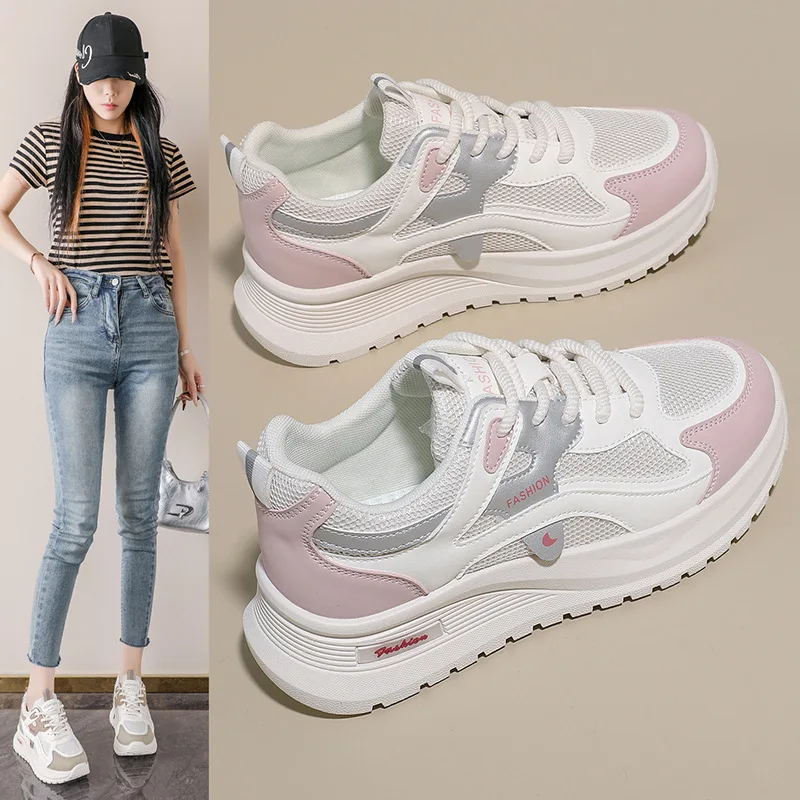 Women's Lightweight Soft-Sole Sneakers Breathable Mesh Running Shoes Anti-Slip Summer 2026 Travel Shoes Poop-Feel
