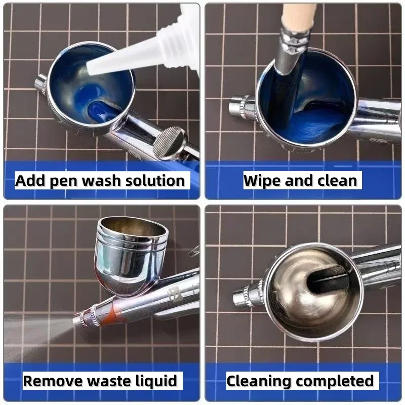 Airbrush Cleaning Brush MS-138 Hobby Model Building DIY Accessories Tool Quick Clean Corrosion Resistance