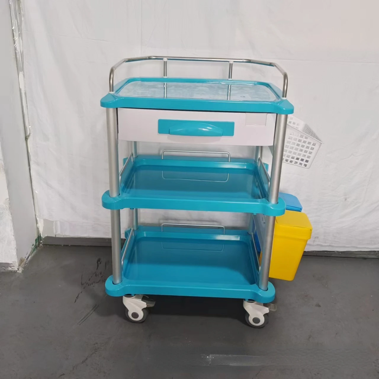 Multiple Options Three-Layer Blue Ct690 Type Medical Cart Large Thickened Three-Layer Medical Cart Green Bedside Car