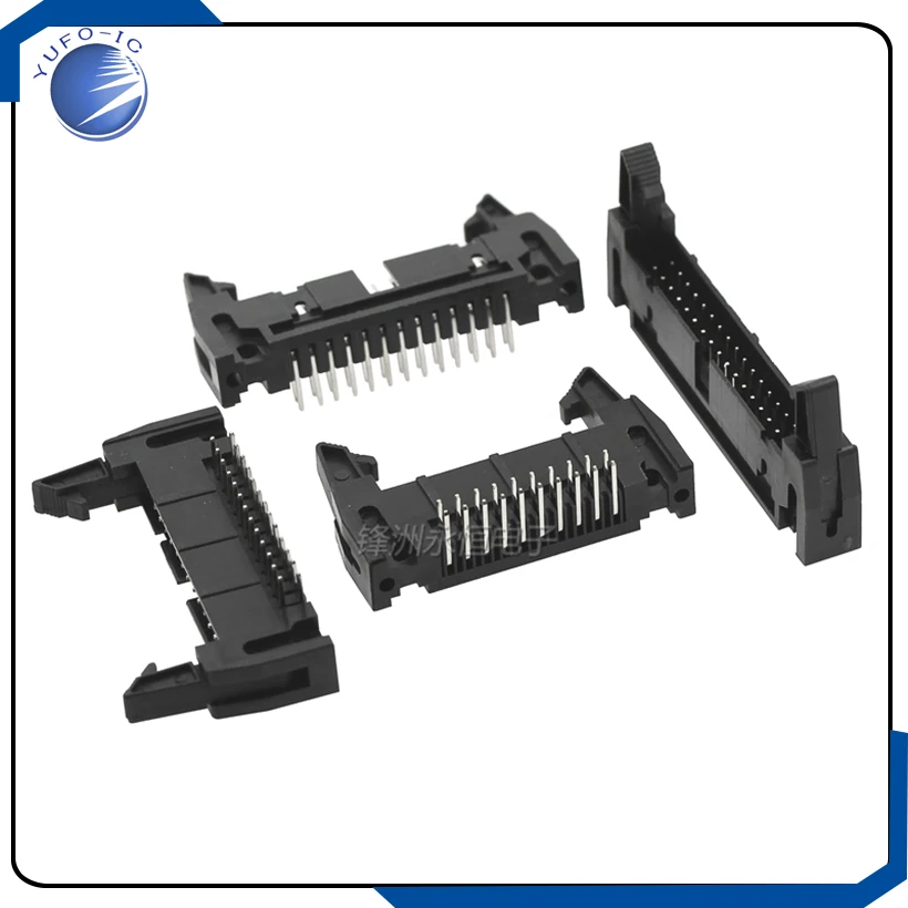 10 قطعة DC2-8/10/14/16/20/26/30/34/40/50/64P 2.54 مللي متر صف مزدوج الزاوية اليمنى دبوس تباعد القرن موصل #1